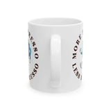 More Espresso Less Depresso Mug with a humorous graphic, perfect for coffee lovers and cheerful mornings.