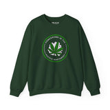 Homegrown Vibes PNW Edition sweatshirt with marijuana leaf design in green color, celebrating Pacific Northwest culture.