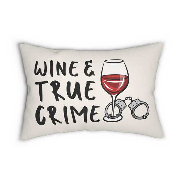 Wine & True Crime Decorative Lumbar Accent Pillow