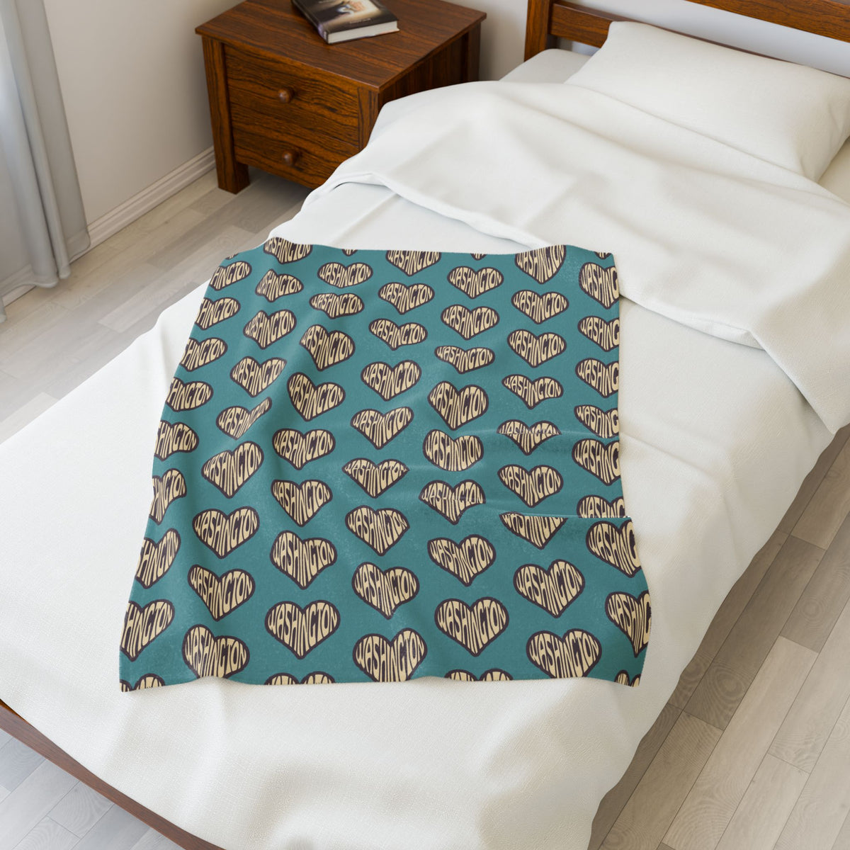 Washington State of Mind Heart Lightweight Cozy Blanket