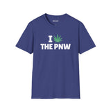 I Marijuana the PNW T Shirt in navy blue with bold graphic and minimalist design.