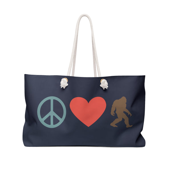 Peace, Love, and Bigfoot Weekender Bag