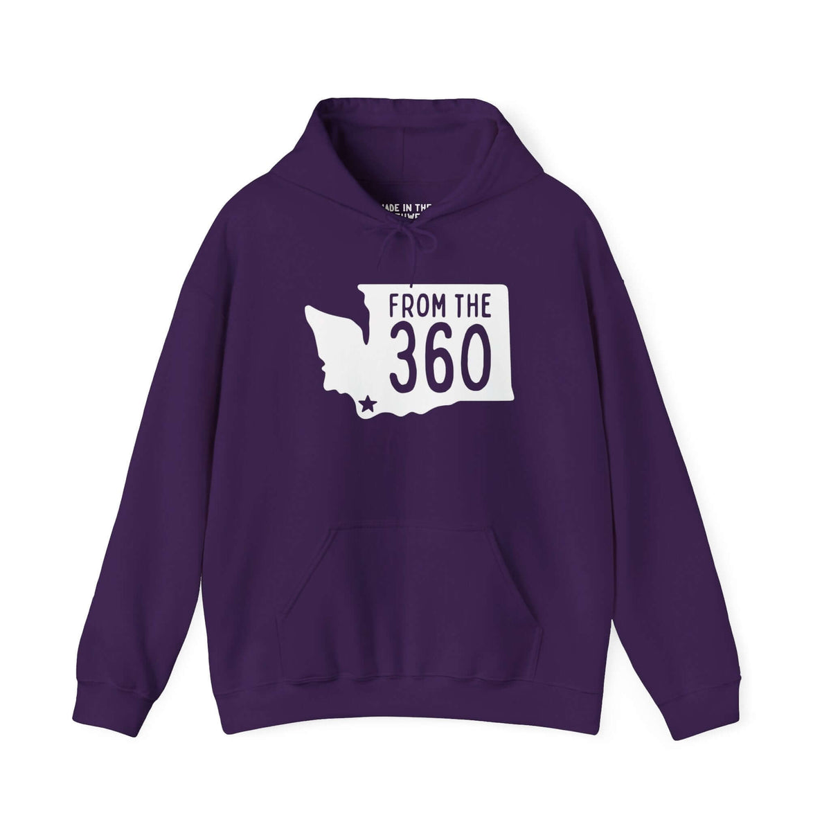 Purple From the 360 hoodie featuring Washington state silhouette and Vancouver star emblem.