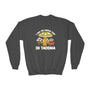 I Had the Fungus Time in Tacoma kids sweatshirt featuring a mushroom house and gnome design.