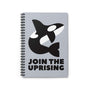 Join the Uprising Orca Spiral Notebook featuring a bold orca design on a gray cover for journaling and creativity.