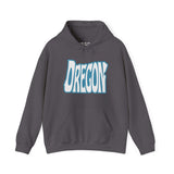 Oregon State of Mind Hoodie with Typography in State Shape