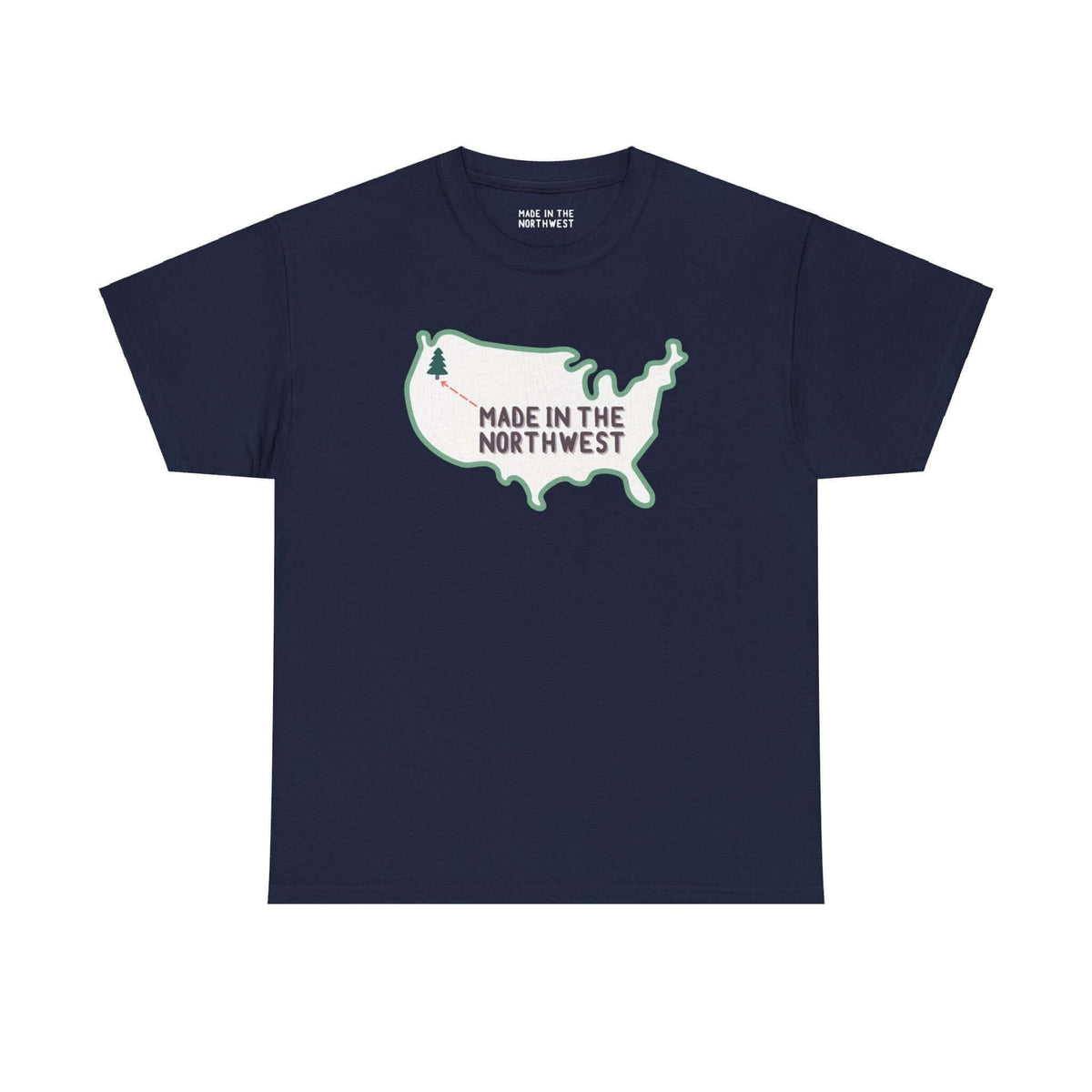 Evergreen is Where It's At Athletic Tee Show your love for the Pacific Northwest with our exclusive "Evergreen is Where it's At" athletic tee. This design features the woodgrain United States with a tree marking the PNW location, highlighted by an arrow a