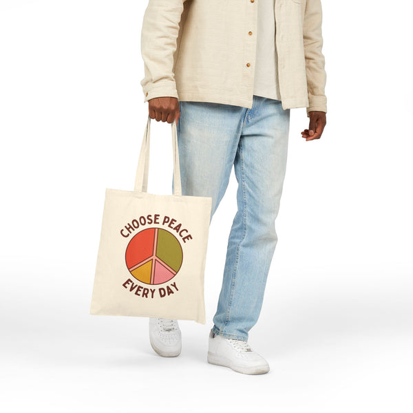 Choose Peace Every Day Cotton Canvas Tote Bag