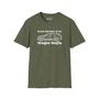 Wagon Mafia T Shirt in olive green, featuring bold 'Proud Member of the Wagon Mafia' graphics and a stylish car illustration.