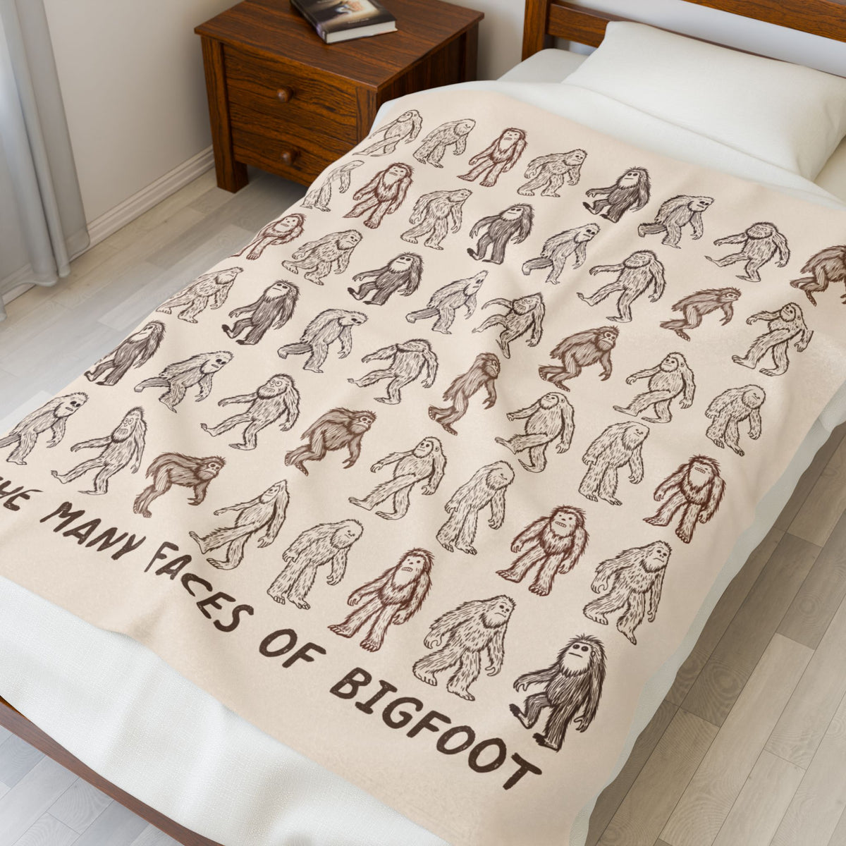 The Many Faces of Bigfoot Lightweight Cozy Blanket