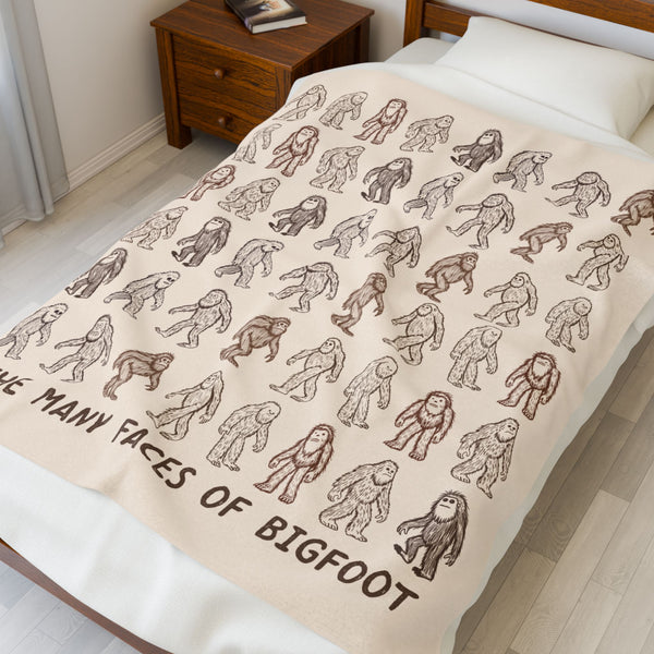 The Many Faces of Bigfoot Lightweight Cozy Blanket