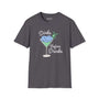 Dinks Before Drinks T Shirt featuring a martini glass illustration with pickleballs and playful text.