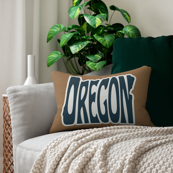 Oregon State of Mind Typography Lumbar Accent Pillow