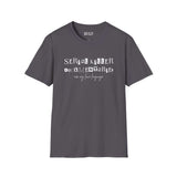 Gray softstyle t-shirt with the text 'Serial Killer Documentaries Are My Love Language' for true crime fans.