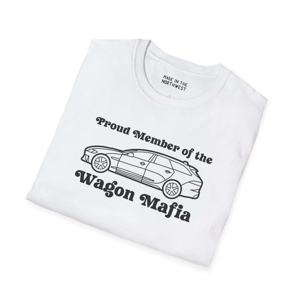 Proud Member of the Wagon Mafia Softstyle T-Shirt featuring a stylish station wagon design.