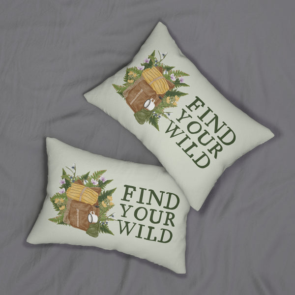 Find Your Wild Backpacker Lumbar Accent Pillow