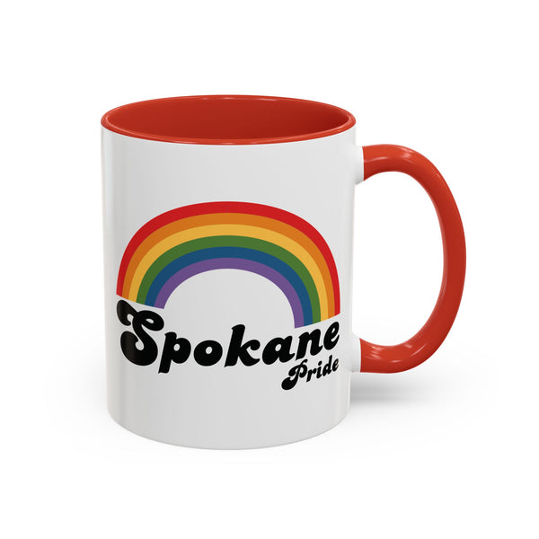 Retro Rainbow Spokane Pride Ceramic Coffee Mug