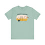 Happy Camper Adventure Premium Soft Tee with a vintage camper design, perfect for road trips and outdoor adventures.
