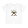 Mini Lumberjack in Training toddler tee featuring crossed axes, perfect for little adventurers and outdoor lovers.
