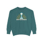 Save the Manuals Sweatshirt featuring an embroidered stick-shift graphic on a teal background.
