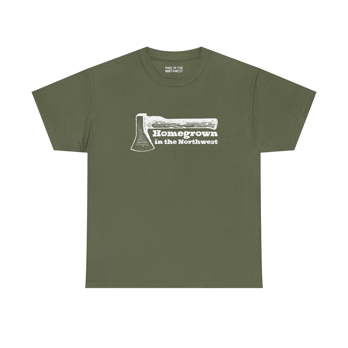 Homegrown in the Northwest athletic tee featuring a rugged axe design, perfect for Pacific Northwest enthusiasts.