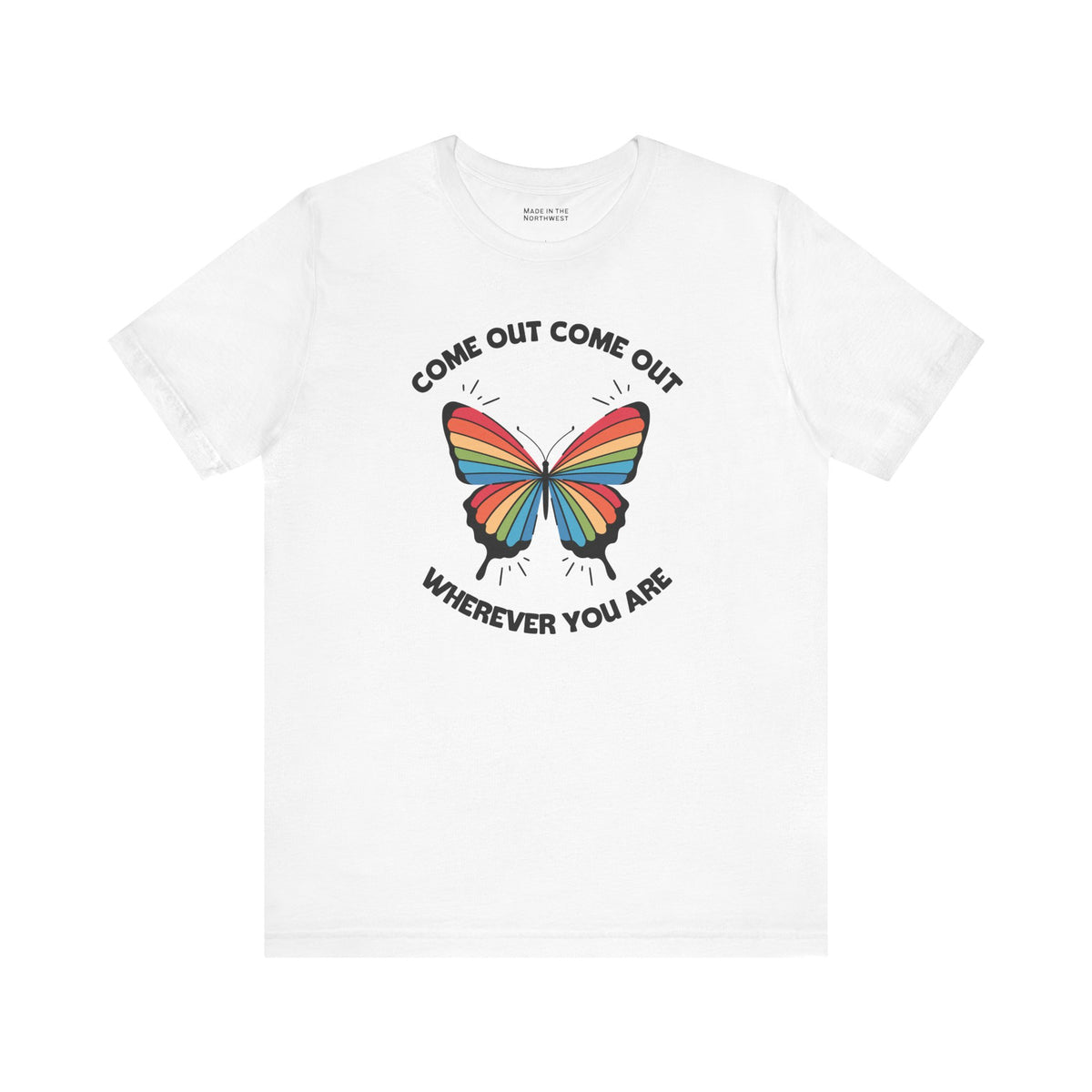 Come Out Wherever You Are Pride Butterfly Premium Soft Tee