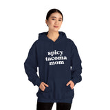 Spicy Tacoma Mom cozy hoodie in navy, perfect for stylish and confident Tacoma moms.