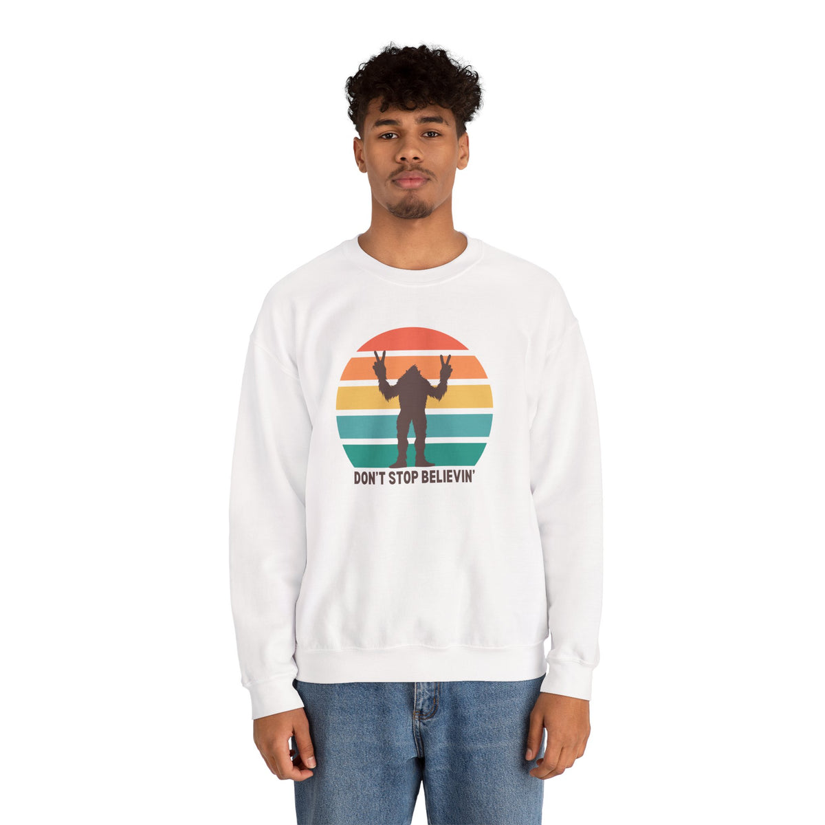 Don't Stop Believin' Bigfoot Heavy Blend Classic Sweatshirt