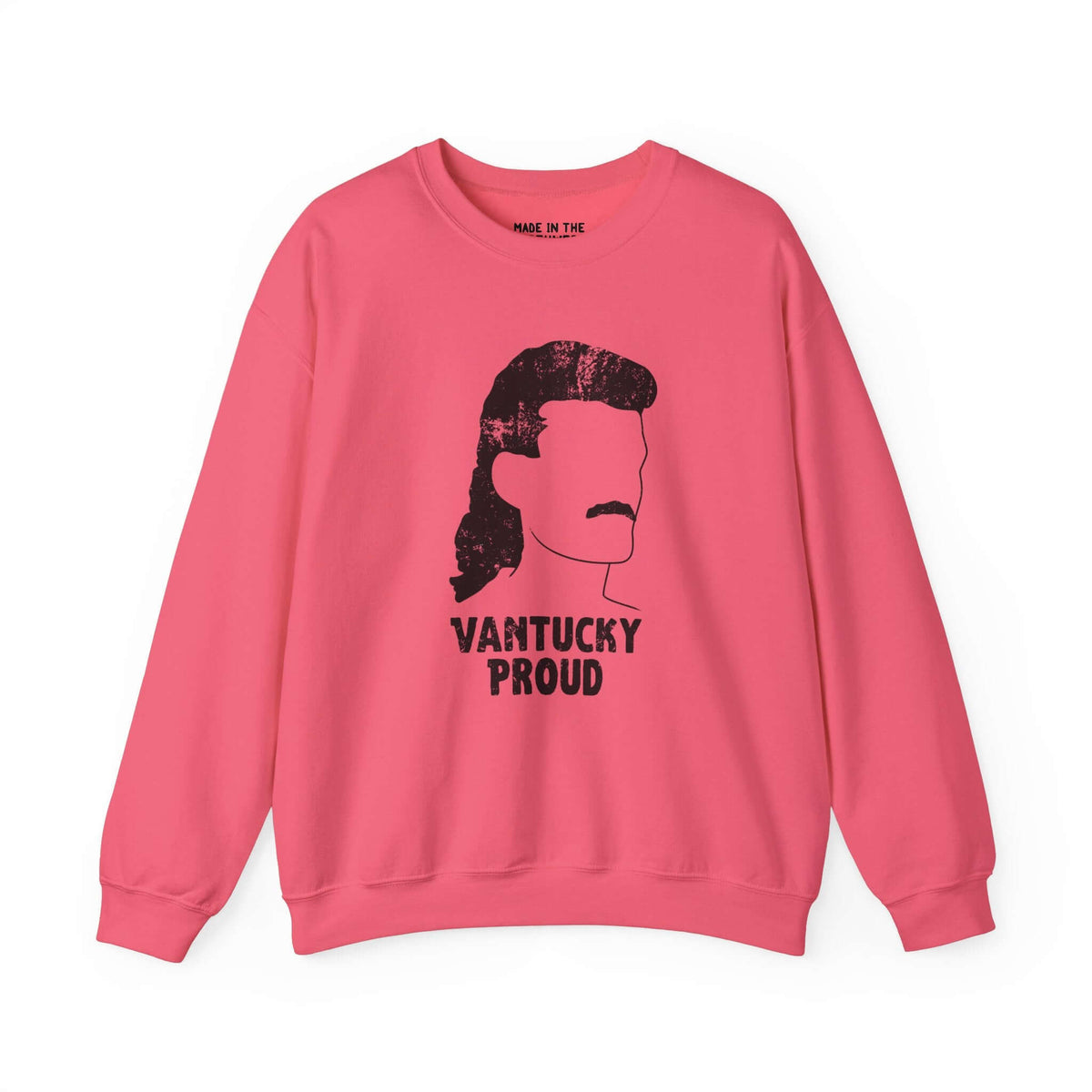 Pink Vantucky Proud sweatshirt featuring a bold Billy Ray Slammer graphic design.