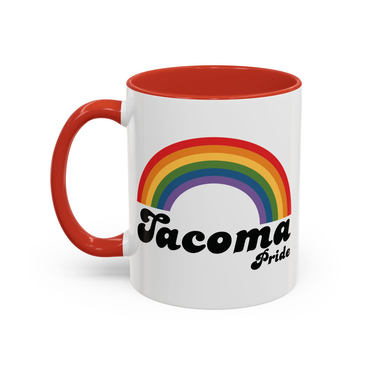 Retro Rainbow Tacoma Pride Ceramic Coffee Mug