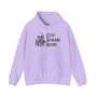 Keep Spokane Beard hoodie in lavender featuring a bearded man with heart-shaped glasses, perfect for outdoor adventures.