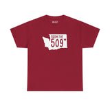 Maroon From the 509 Washington State Athletic Tee featuring Spokane star design, perfect for Eastern Washington pride.