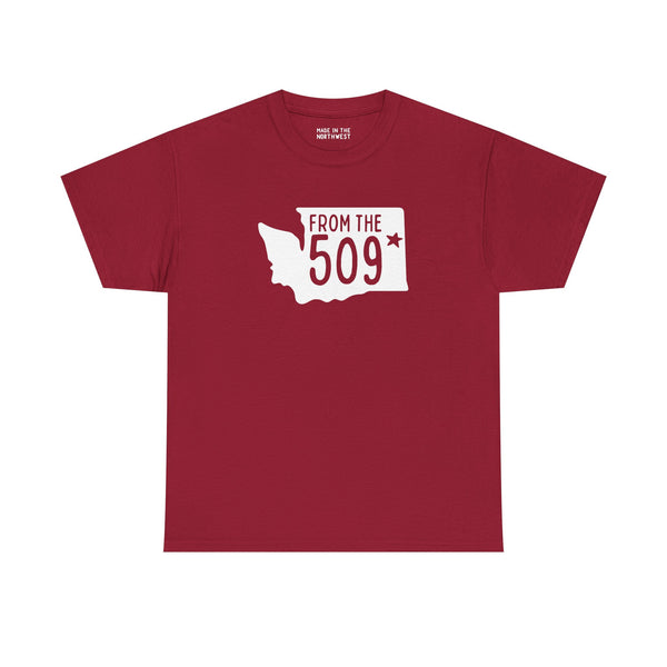 Maroon From the 509 Washington State Athletic Tee featuring Spokane star design, perfect for Eastern Washington pride.