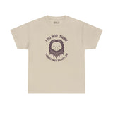 I Do Not Think Sasquatch Athletic Tee with playful Bigfoot design and philosophical quote.