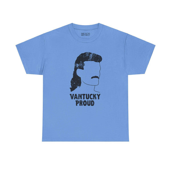 Blue Vantucky Proud tee with Billy Ray Slammer graphic featuring bold retro design and 'Couve pride.