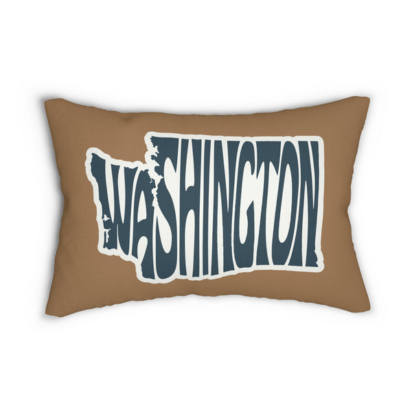 Washington State of Mind Typography Lumbar Accent Pillow
