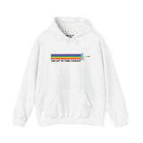 Too Gay To Think Straight hoodie with colorful paint roller design, ideal for Pride celebrations and expressing fabulousness.