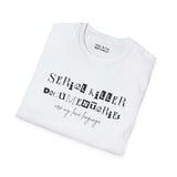 White softstyle t-shirt with the text 'Serial Killer Documentaries Are My Love Language' printed on it.
