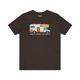 Home Is Where You Park It Premium Soft Tee featuring a colorful RV graphic for van lifers and adventurers.