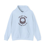 Light blue hoodie featuring a Sasquatch face with the playful slogan 