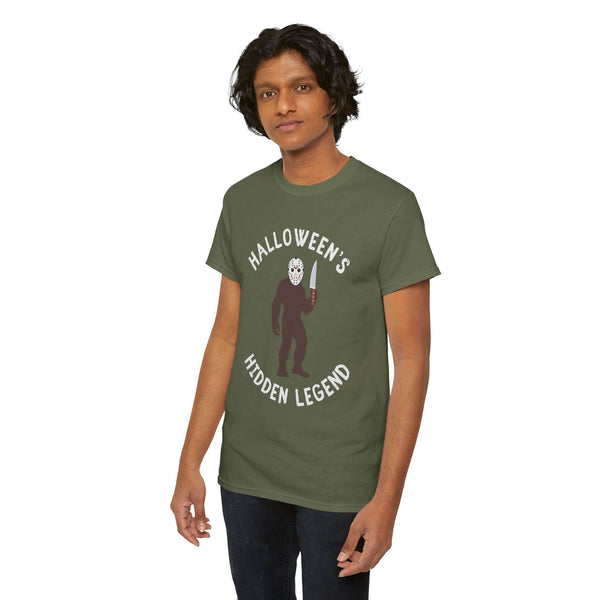 Halloween's Hidden Legend Bigfoot Athletic T-Shirt