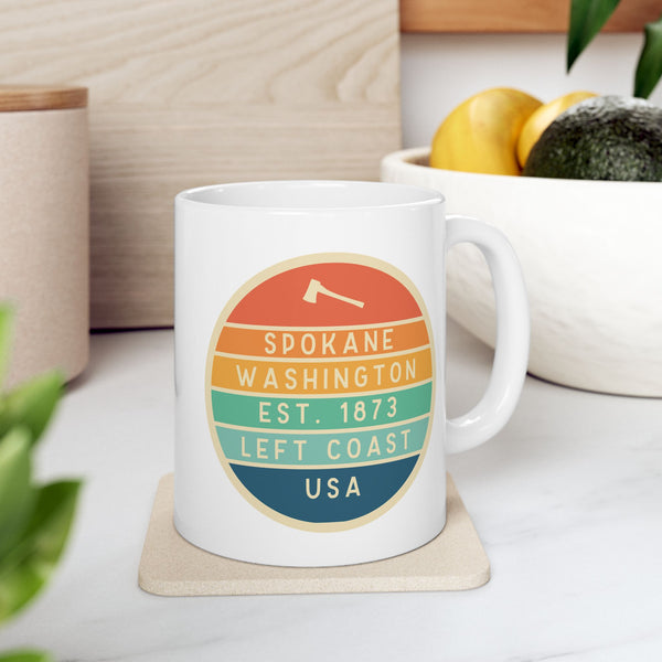 Left Coast Retro Spokane Ceramic Coffee Mug