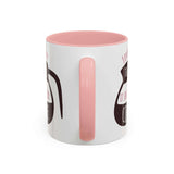 Love Smells Like Coffee Mug with playful design and pink interior, perfect for cozy coffee moments.