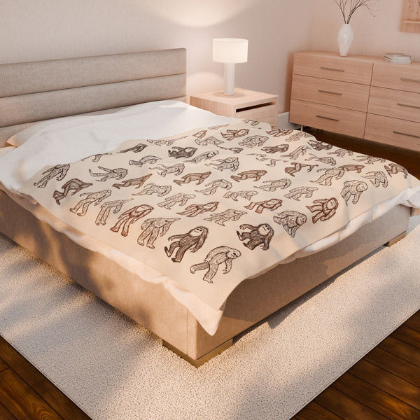 The Many Faces of Bigfoot Lightweight Cozy Blanket