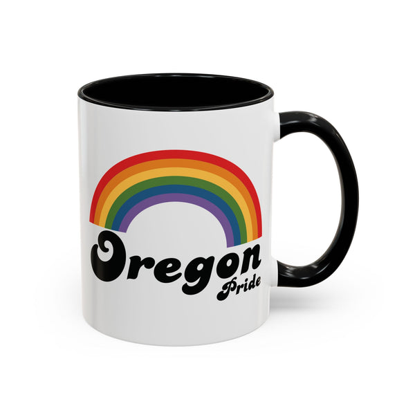 Retro Rainbow Oregon Pride Ceramic Coffee Mug