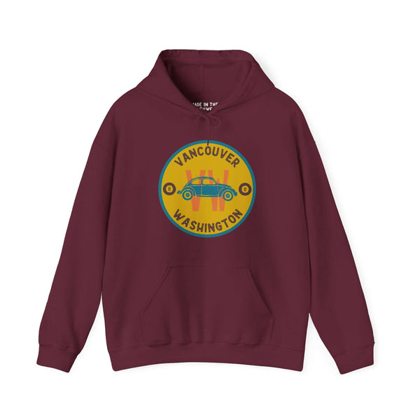 Vancouver VW Classics Beetle Hoodie featuring vintage Beetle design, perfect for car enthusiasts and retro style lovers.