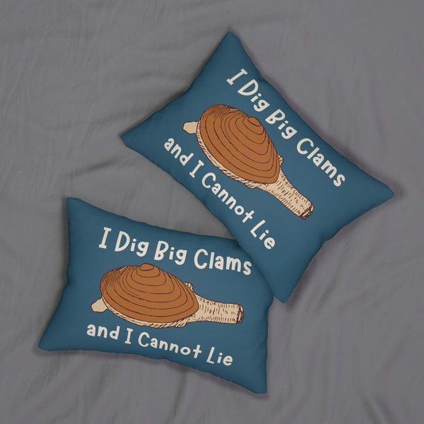 I Dig Big Clams and I Cannot Lie Lumbar Accent Pillow