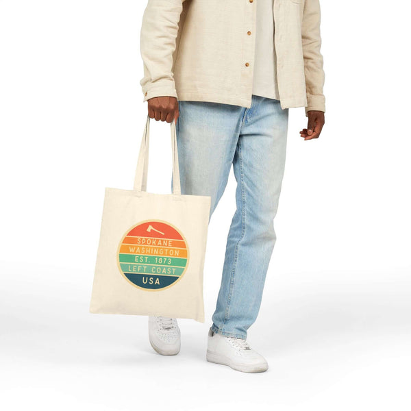 Left Coast Retro Spokane Cotton Canvas Tote Bag