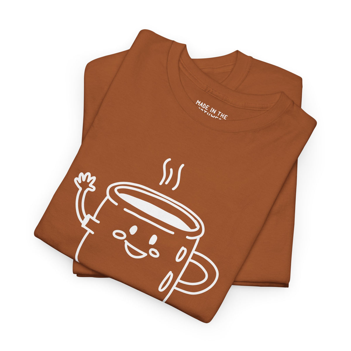 Stay Grounded and Caffeinated Athletic Tee with illustrated coffee mug, ideal for coffee lovers and everyday wear.