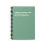Mindful Musings spiral notebook in green, perfect for journaling and managing daily frustrations.